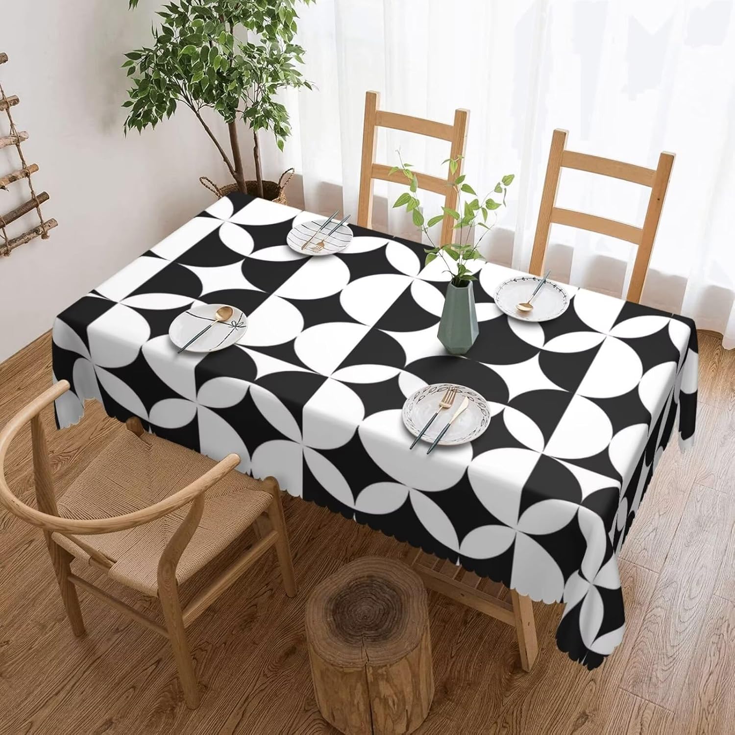 Century Textile & Sewing Supply Saskatoon Sk - Minimalist Mid Century Modern Tablecloth, Premium