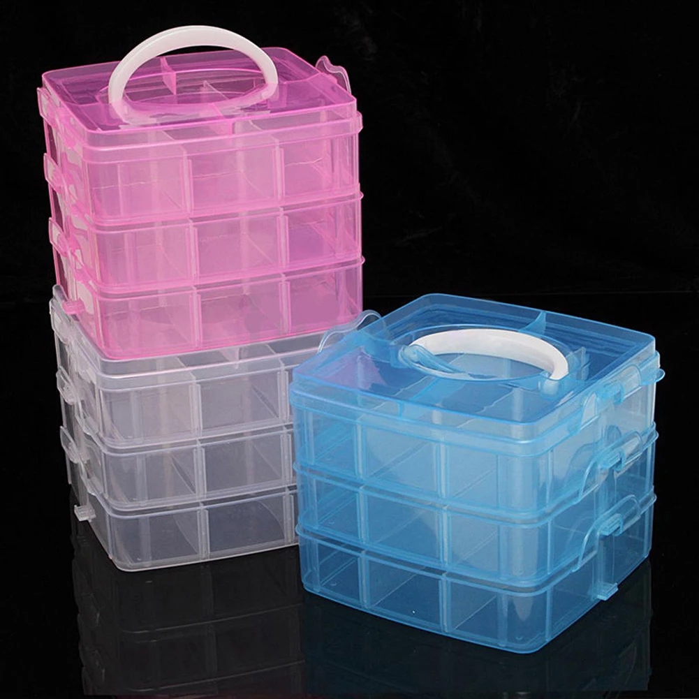 Bobbin Organizer Box - 3 Lớp 18 Ngăn Nhựa Thêu