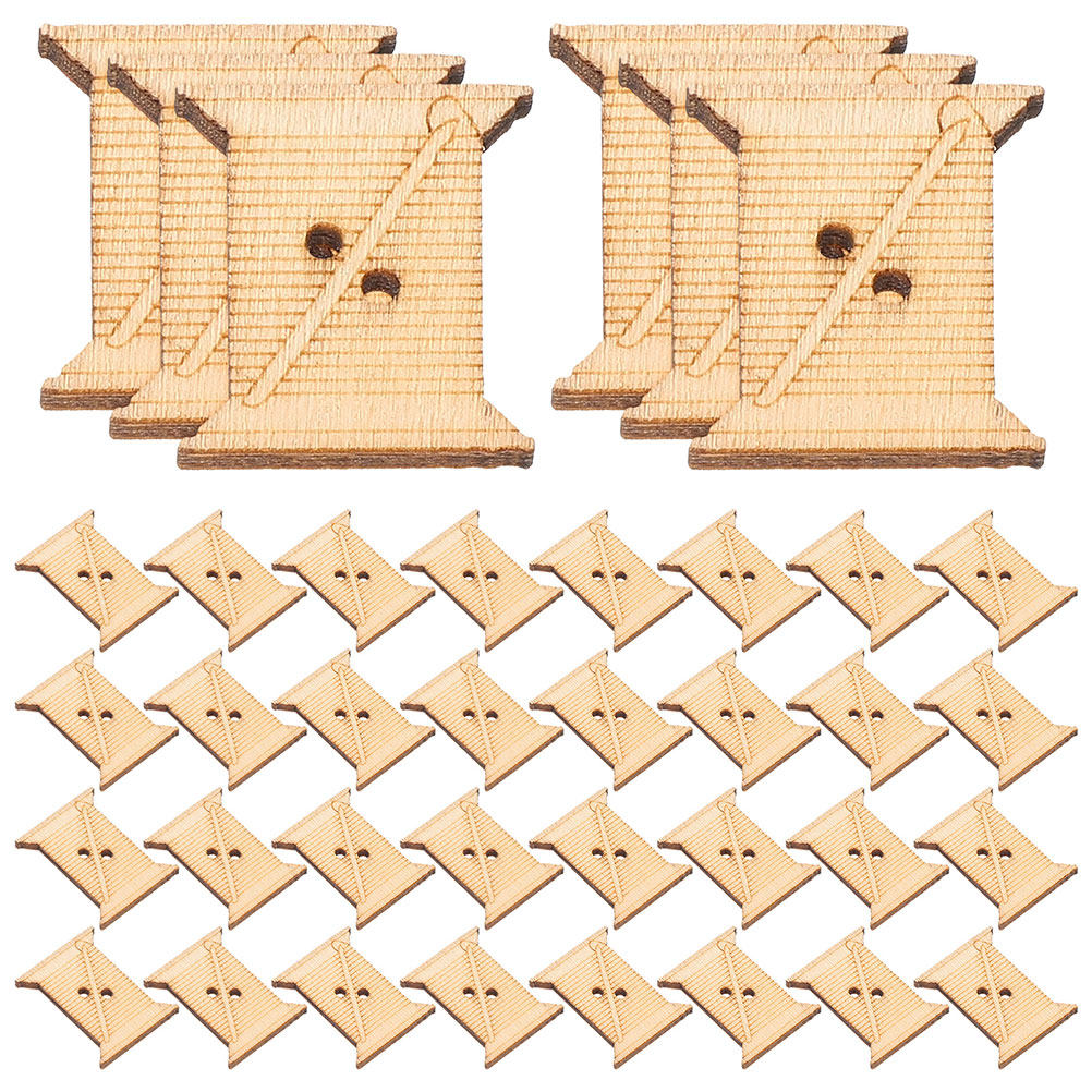 Bobbin Organizer Box - 100Pcs Wooden Embroidery Floss Bobbins Thread