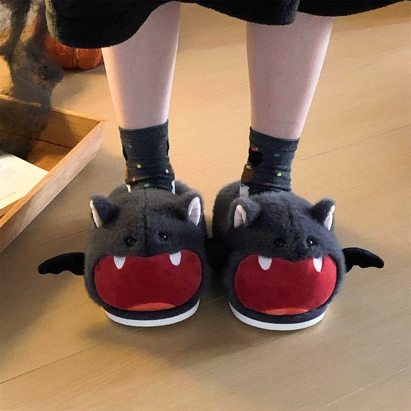 Halloween Bat Plush Slippers W - đánh giá và giá Sewing Fleece
