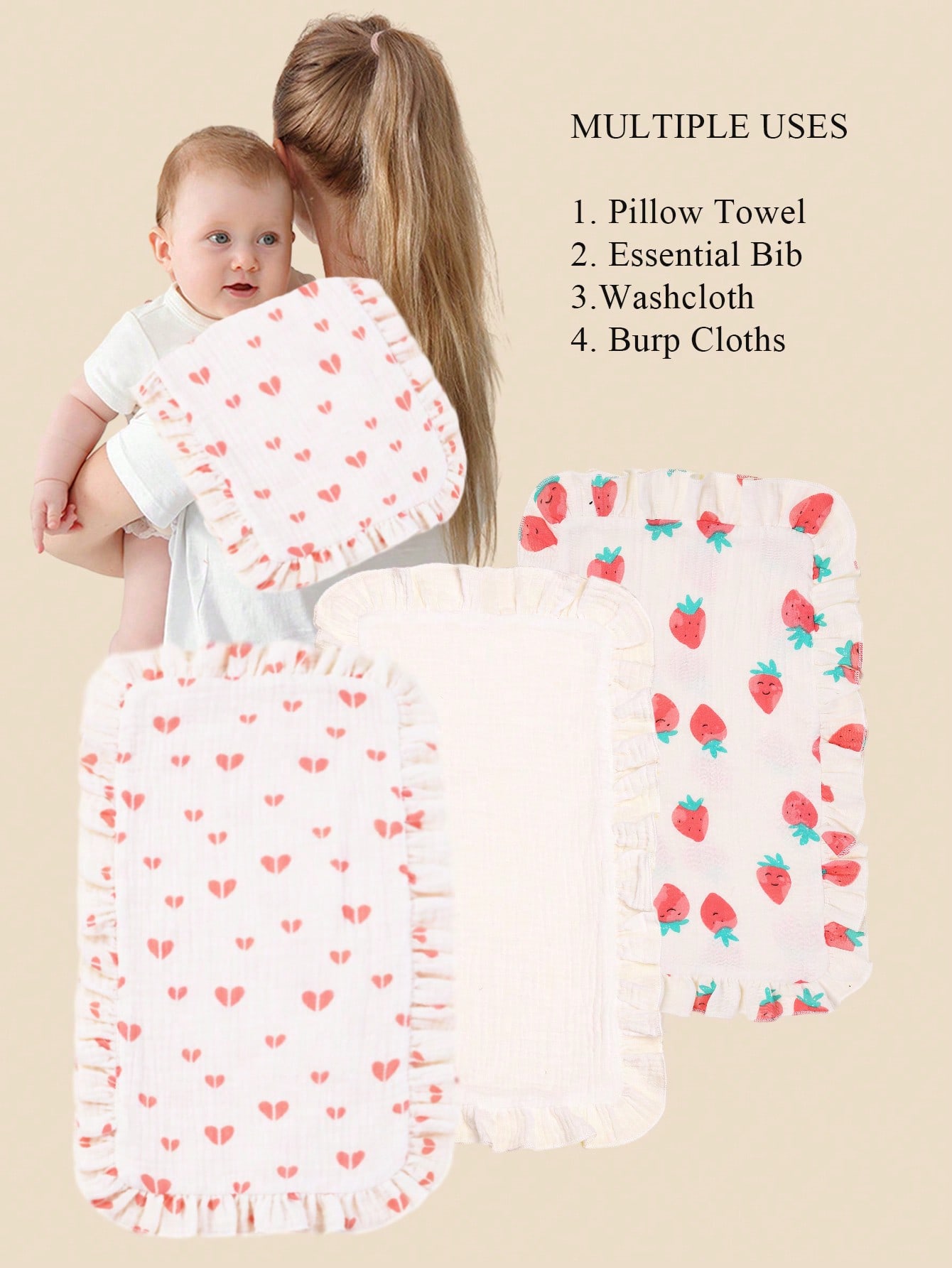 3Pcs/Set Soft Muslin Cotton Ga - đánh giá và giá Shoulder Pad Set In