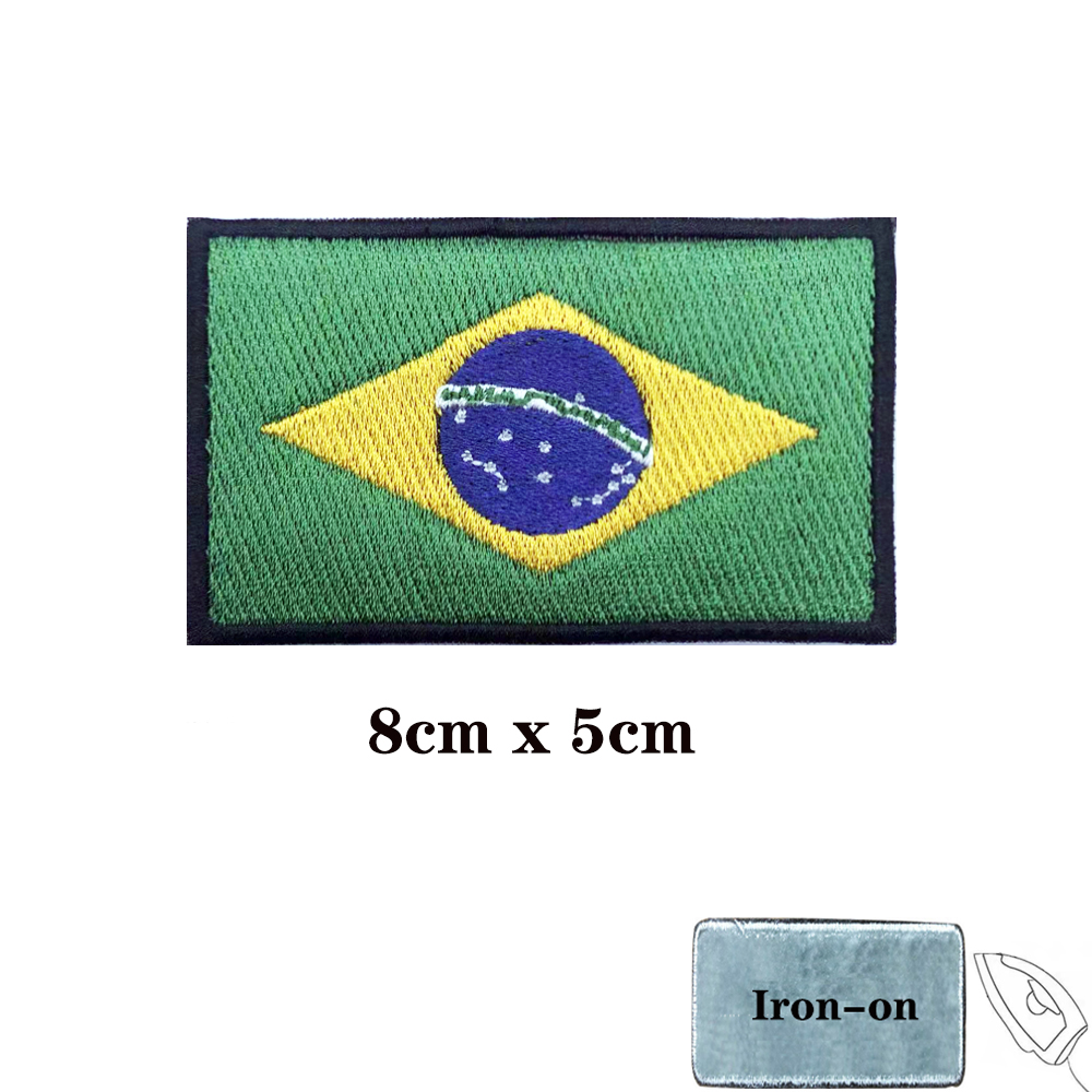 Brasil Cờ Brasil Miếng Dán Tay - đánh giá và giá Velcro Sew On