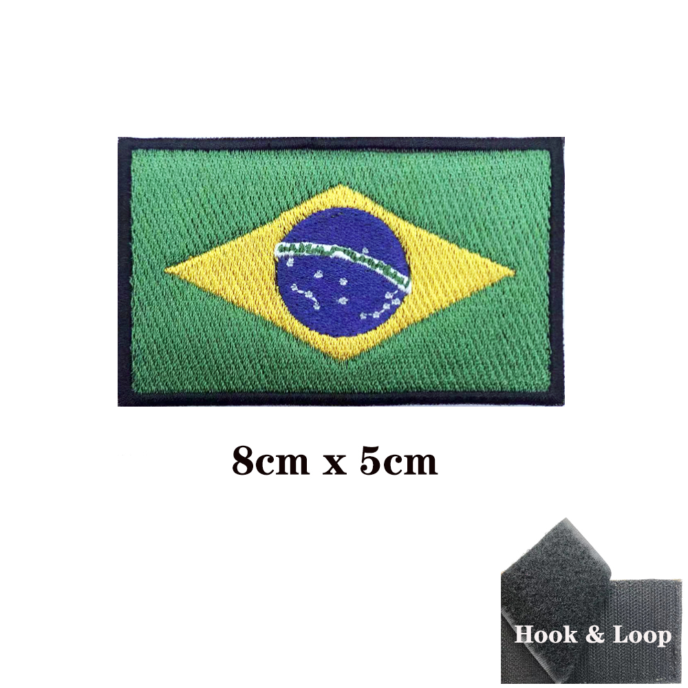 Brasil Cờ Brasil Miếng Dán Tay - đánh giá và giá Velcro Sew On