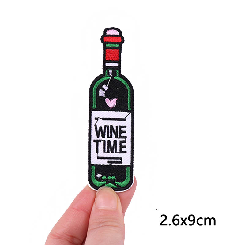 Wine Time Patches On Clothes E - đánh giá và giá Velcro Sew On