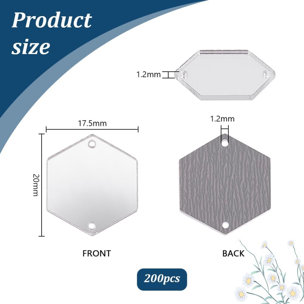 200pcs Hexagon Sew on Mirrors  - đánh giá và giá Sewing Kit