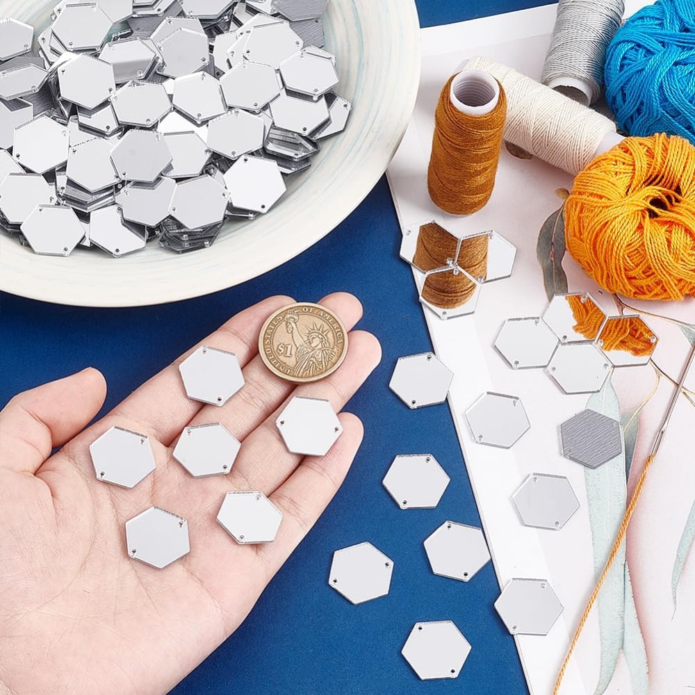 200pcs Hexagon Sew on Mirrors  - đánh giá và giá Sewing Kit