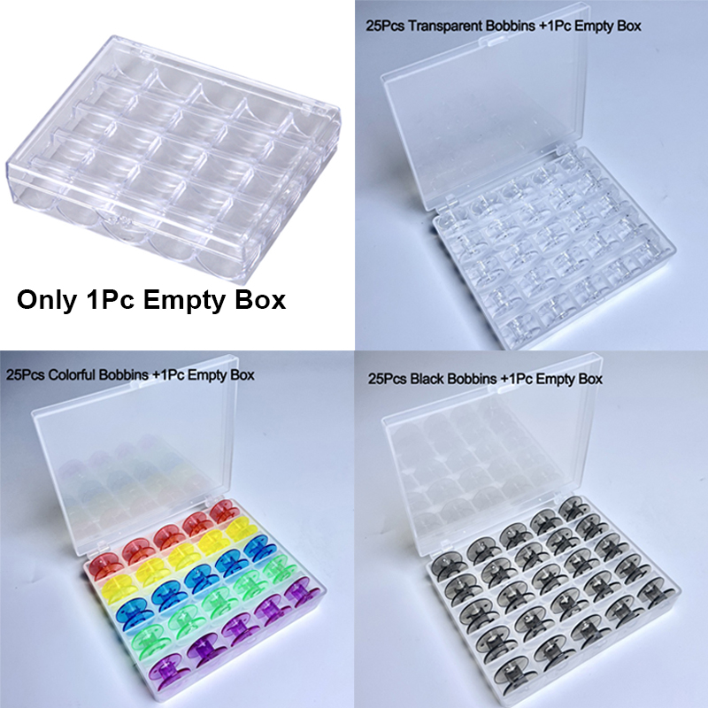 1pc 25 Spools Empty Bobbins St - đánh giá và giá Bobbin Organizer Box