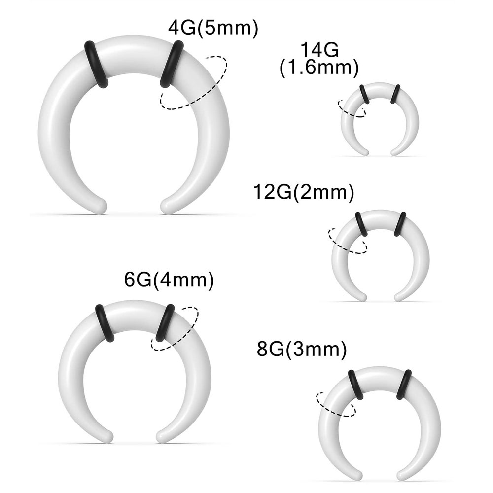 Large Septum Rings 14G 12G 8G  - đánh giá và giá Seam Gauge Metal
